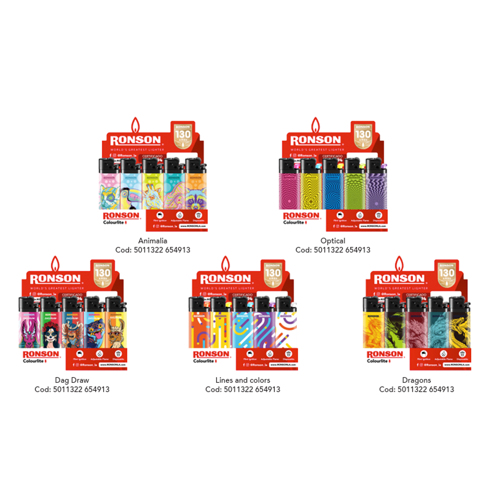Encendedor Ronson Colourlite Bendita (Bolivia)
