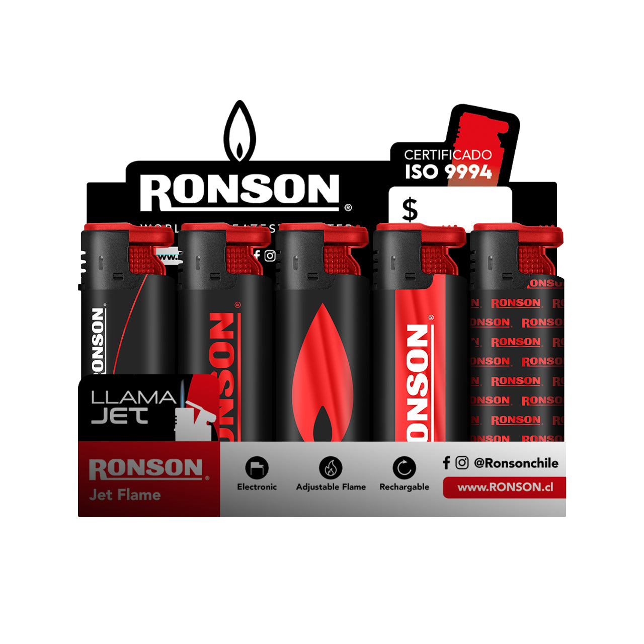 Encendedor Ronson Jet Flame Diseño